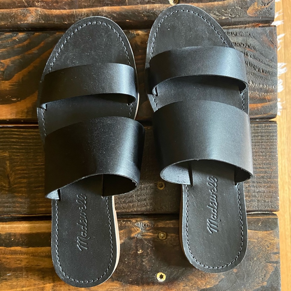 Madewell Black Leather Sandals 6 1/2